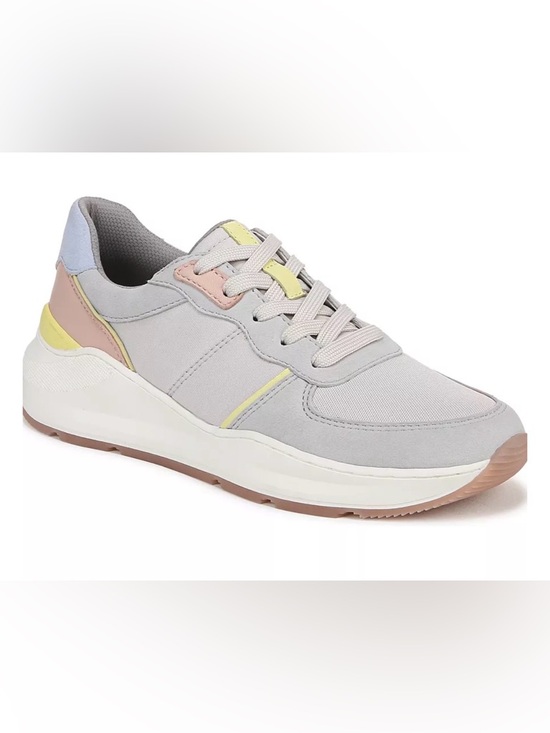 Naturalizer Shoes - Naturalizer Women's Light Gray Sneakers with Pastel Pink, Yellow & Blue Accents